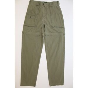 Cabelas Men's Outdoor Hiking Pants Convertible Green Cotton Size 32Reg x‎ 34"